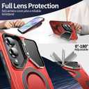 Camera Stand Case for Galaxy S25 Edge, [Compatible with MagSafe][Lens Cover] 2025 Version Military Grade Protective Soft Case for Samsung Galaxy S25 Edge 6.7" Men Women, Red