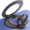 TORRAS 2024 Newest Thin for MagSafe Phone Grip Ring Holder [Dual-Ring] for Popsocket MagSafe Kickstand Magnetic for iPhone 16/15/14/13/12/11 Samsung, Google Accessories, Black