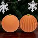 LANGXUN 2 Pcs 8 Inch Extra Large Velvet Christmas Ball Ornaments - Shatterproof Hanging Christmas Tree Decorations for Xmas Holiday Party Wedding Home Decor (Rose Gold)