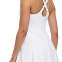 Heathyoga Tennis Dresses for Women Athletic Dress with Shorts Underneath Workout Dress with Pockets Summer Golf Outfits (Medium, White)
