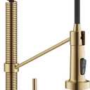 KRAUS Bolden Touchless Sensor Commercial Style 2-Function Single Handle Pull Down Kitchen Faucet in Spot-Free Brushed Brass, KSF-1610BB