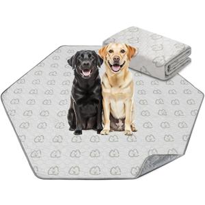 FXW Washable Pee Pads for Dogs, Puppy Pads with Super Absorbent, Specifically Designed for FXW Rollick/Homeplus 32/40/45inch 6 Panels Dog Playpen, Hexagon, 70" x 63", 2 Pack