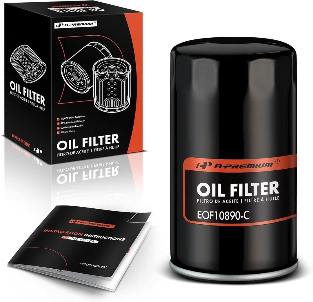 A-Premium 10K Miles Protection Spin On Oil Filter Compatible with Ford F-250 Super Duty 2011-2023, F-350 Super Duty 2011-2023, F-450 Super Duty 2011-2023, F-550 Super Duty 2011-2023, F-650, F-750