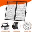 only fire Foldable X-Marks Fire Pit Cooking Grate, Outdoor Square Campfire Grill Grate with Handles, Portable Camping Cookware for Outside Party,30 inch
