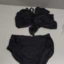 MIYOUJ Womens Bikini Set High Waisted Swimwear Tie Knot High Rise Two Piece Swimsuits Bathing Suits, M