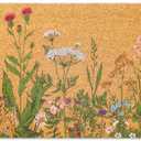 FYSUIMU Vintage Wildflower Natural Coir Doormat Retro Floral Welcome Floor Mat Non-Slip Spring Entrance Door Rugs for Indoor Outdoor Home Bathroom, 16.5 x 29 Inch