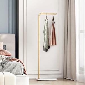 Metal Gold Coat Racks, Standing Coat Rack with Heavy Base, Modern Coat Tree with Crossbar and 3 Hooks, Entryway Coat Racks for Handbags, Clothing.(59inch)