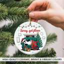 3 x Penguin Christmas Ornament 2025 - Cute Penguin Gifts for Boys Girls, Funny Penguins Lover Gifts for Men Women Animal Lovers, Sorry I Got Plans, Ceramic Ornament for Christmas Tree