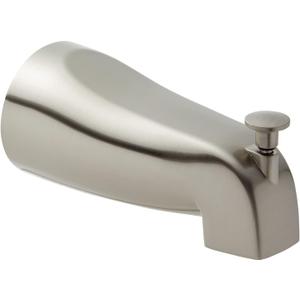 Brushed Nickel Bathtub Spout with Diverter, Tub Faucet with Slip-Fit Connection (2.5 x 5 in)