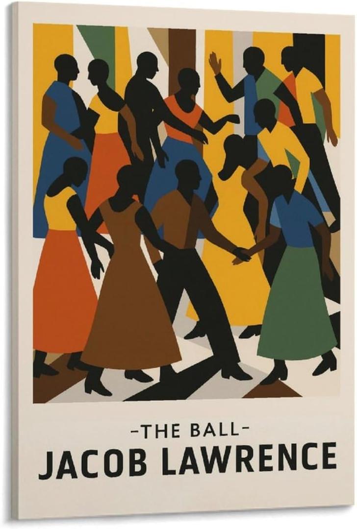 Dance Party Canvas Poster Wall Art Picture Print Oil Painting Aesthetic Gift, 12x18 inch Black People Inspired Artwork Unframed African American Modern Colorful Decor for Living Room Bedroom Office