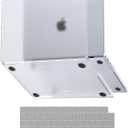 for MacBook Pro 14 inch Case M5 M4 2025 2024 2023 2021 M3 M2 M1 Pro/Max [Same as Bare-MacBook] Protective Hard Shell + Laptop Keyboard Cover - Clear (Semi-Transparent)