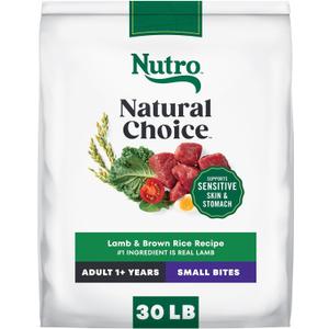 Nutro Natural Choice Small Bites Dry Dog Food, Adult Dog Food Dry Lamb & Brown Rice Recipe, 30 lbs.
