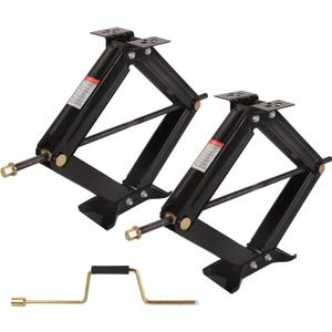 Doppy 2Pcs RV Stabilizing Scissor Jack, 2.95 Ton/6500 lbs Leveling Scissor Jacks Set with Handle, RV Trailer Camper Stabilizer, for Trucks Cars MPVs Sedans, Station Wagon