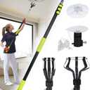 Light Bulb Changer Pole Kit 3 FT to 12 FT Telescoping Extension Pole with 2 Baskets and Suction Cup for High Ceilings and Recessed Lights Lightbulb Removal Changing