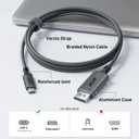 Acer USB C to DisplayPort Cable 6.6 FT (4K@60HZ 2K@165Hz), Type-C to DisplayPort Cord (Sturdy Aluminum, Plug & Play) Thunderbolt 3/4/5 Compatible with MacBook Pro/Air, iPhone 16 Pro/Max, XPS, Surface
