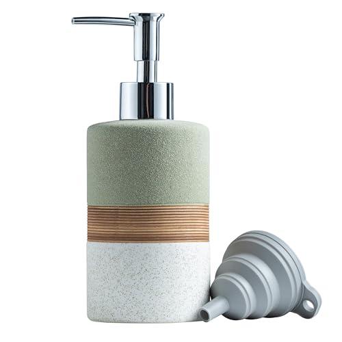 Cormomu Dish Soap Dispenser for Bathroom, Hand Soap Dispenser with Stainless Steel Pump, Includes Silicone Funnel, Non-Slip Lotion Dispenser, Matte Finish, Kitchen Decor