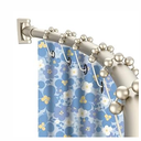 Brushed Nickel Curved Shower Curtain Rod Round Shower Rod Adjustable 33-78 In Stainless Steel Rustproof Bowed Shower Curtain Rods for Bathroom Bathtub Stall Rounded Curved Shower Rod Bar Need to Drill