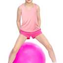 Boao 3 Pieces Girls Dance Tank Top Racerback Crop Tank Top Sleeveless Dance Outfit for Ballet Gymnastics Wear (7-8 Years, Black, White, Pink)