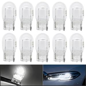 KoiLuvGo 10 PCS Automotive Brake Light Bulbs, T20 7440A WY21W Turn Signal Bulb, Daytime Running Light, Monofilament Side Marker Lights, 7440 Taillight Bulb Replacement for Cars, Trucks, SUVs (White)