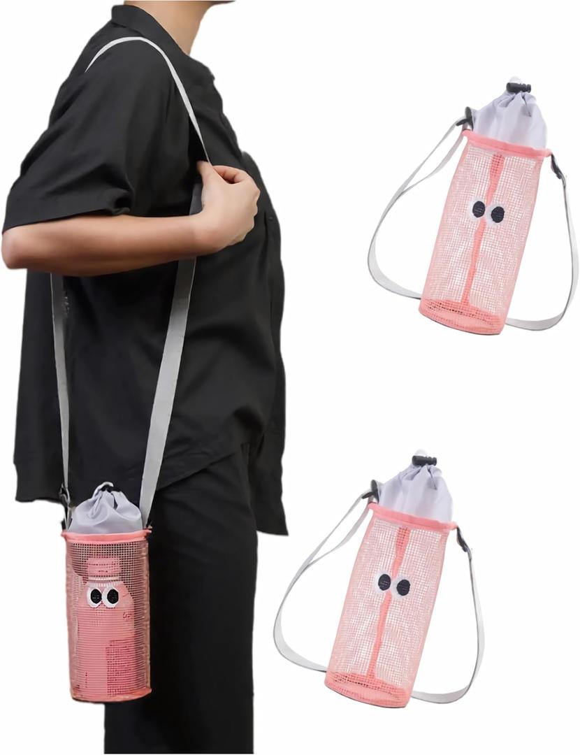 2 Pieces Adjustable Water Bottle Sling with Strap - Lightweight Bottle Holder for Men and Women - Hands-Free Water Carrier