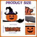 Happy Halloween Door Sign,Trick Or Treat Welcome Halloween Sign Hanging Pumpkin wooden sign Decor for Front Door Wall, Halloween Decorations Door Hanging