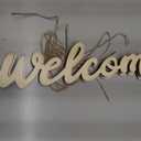 4 x NUOBESTY Wooden Welcome Sign 14.5 Inch Front Door Hanging Plaque with Rope Cursive Wood Letters Home Wall Decor for Porch Entryway Greeting