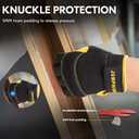 JUMPHIGH Safety Work Gloves, Men's Utility Mechanic Working Gloves for All Purpose, Touchscreen Compatible, Flexible Breathable Fit, Knuckles & Palm (M) (Yellow)