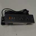 CCCEI Recessed Power Strip with 45W USB-C Ports, Fast Charging USB A Port Desk Outlet, Black Furniture Hidden Charging Station for Side Table, End Table, with 10FT 45 Degree Flat Plug Extension Cord.