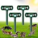 4 Pack Ultrasonic Animal Repellent Deer Repellent Devices Cat Repellent Outdoor Solar Animal Deer Deterrent Motion Activated Raccoon Repellent Dog Rabbit Squirrel for Garden Yard