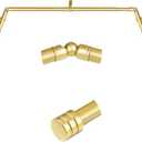 Bay Window Curtain Rods, HOTOZON 7/8 Inch Curtain Rods for Bay Windows 48-84 Inch(Center Rod), 32-58 Inch Side Rods for Windows, Heavy Duty Decorative Drapery Rod with End Cap Finials, Antique Gold