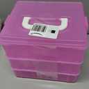 Bins & Things Bead Organizer with Adjustable Compartments - Durable Toy Organizers and Storage Solution for Dolls, Crafts, Mini Toy Figures, Jewelry and Beads - 3 Tier, 18 Compartments (Pink)