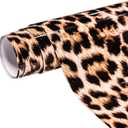 Leopard Print Heat Transfer Vinyl HTV Roll 10''x 5 FT,Iron-On PU Adhesive Vinyl for T-Shirts,Cheetah Pattern HTV Compatible with All Cutters (Leopard Print)