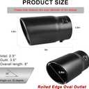 1"-2.5" Inlet Exhaust Tip Adjustable, 1"-2.5" x 3.5" x 6" Black Powder Coated Exhaust Tips, Black Stainless Steel Muffler Tip
