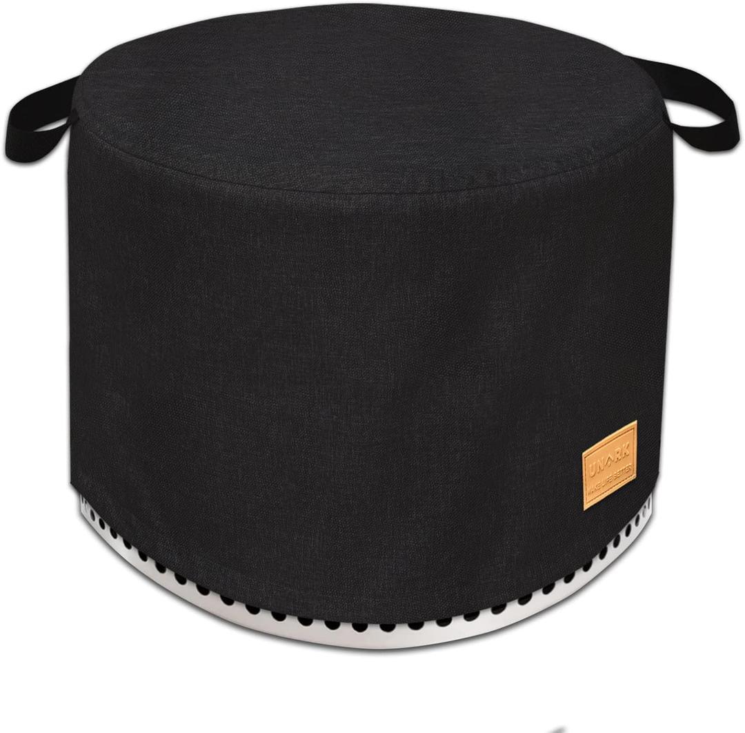 Round Fire Pit Cover for 15 Inch Ranger Cover Waterproof 15 Inch Ranger Accessories Outdoor Heavy Waterproof Protective Round (Black)