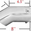 TriTrust Exhaust Tip, 2.75-3 inch inlet adjustable, 3.5'' Outlet 8'' Long Muffler Tip, Chrome Stainless Steel Truck Car Turn Down Tail Tip, Clamp On Tailpipe