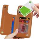 iCoverCase Compatible with iPhone 16 Pro Wallet Phone Case with Card Holder for Women Men, [RFID Blocking] Card Slots PU Leather Protective Wallet Case 6.3 Inch (Light Brown)