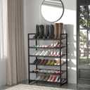 Shoe Rack, 6-Tier Metal Shoe Organizer, Tall Shoe Rack for Closet,entryway,Garage, with Adjustable Flat or Angled Shelves, Holds 18-24 Pairs,Shoes that can accommodate The Whole Family.