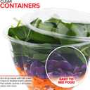 Stock Your Home Plastic Bowls with Lids (50 Count) 48 Oz. Disposable To-Go Containers Large Airtight Bowls for Dinner or On-the-Go Meals
