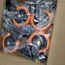 4" Caster Wheels, Casters Set of 4 Heavy Duty - Orange Polyurethane Castors, Top Plate Swivel Wheels, 4-Pack Industrial Casters with Brake, Locking Caster for Furniture and Workbench