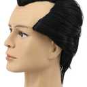 yuehong Mens Short Black Bald Wig Receding Hairline Wig Heat Resistant Synthetic Fibers Soft Durable Breathable Anime Cosplay Costume