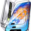 Unbreak 9H Glass for iPhone 12 pro MAX Screen Protector [Auto-Dust Removal, Bubble Free] 1:1 Full-Coverage Tempered Glass Ultra HD Clear, Case Friendly, 2-Pack