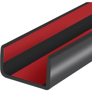 Rubber Edge Trim, Self-Adhesive U Channel Edge Protector for Plywood, Cabinet, 1" Wood Edge Banding, Flexible Furniture Repair, EPDM Material, Fit 1"(25mm), Length 20Ft, Black Color