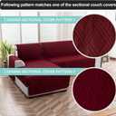 Genina Sectional Couch Covers for Dogs L Shaped Sofa Covers Chaise Lounge Cover Reversible Sofa Cover Sectional Furniture Protector for Pets, Kids (Wine Red, Large)