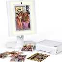 MWE Portable Desktop Photo Booth Machine Touch Screen with Printer and HD Camera, Photobooth with Software APP and Remote Control LED Surround Light (10.1'')
