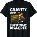 Gravity and I Disagree - Boulderer Rock Climbing Climber T-Shirt, Black, Large