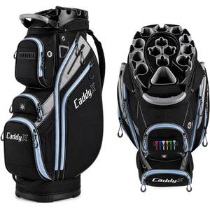 14-Way Golf Cart Bag, Professional Organizer Cart Bag with Anti-Rattle Top