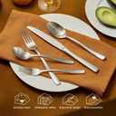 KINGSTONE 30-Piece Silverware Set for 6, Matte Stainless Steel Flatware Set with Forks, Knives, Spoons, Dishwasher Safe, Rust Resistant Cutlery for Home & Wedding