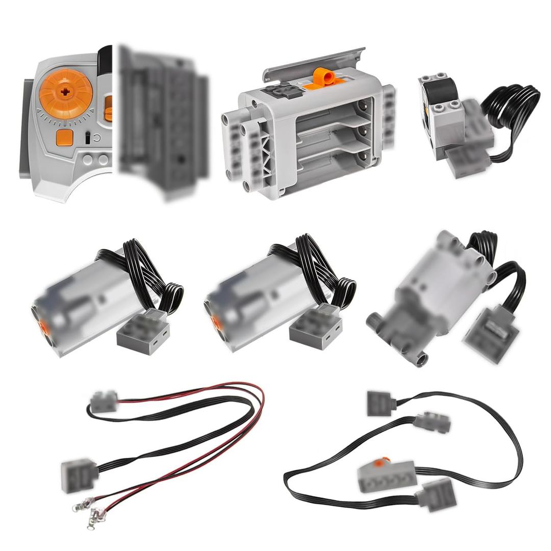UNCLE BRICK 9 in 1 Motor Power Function Set,Equipped with Powerful High-Torque High-Speed Motor,Advanced Control Functions,Compatible with Major Brands,Suitable for Building Block Modification