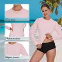 HODOSPORTS Rash Guard for Women UPF 50+ Swim Shirt with Pockets Sun Protection Shirts Lightweight Long Sleeve (Pink, L)