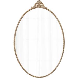 Vintage Oval Mirrors for Bathroom 18 X 28 Inch, Hanging Rustic Gold Vanity Mirror Bathroom, Metal Frame Decorative Wall Mirrors for Bedroom Living Room Entryway Hallway